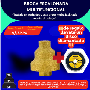 Broca Escalonada Diamantada Para Porcelanato ,ceramico,concreto